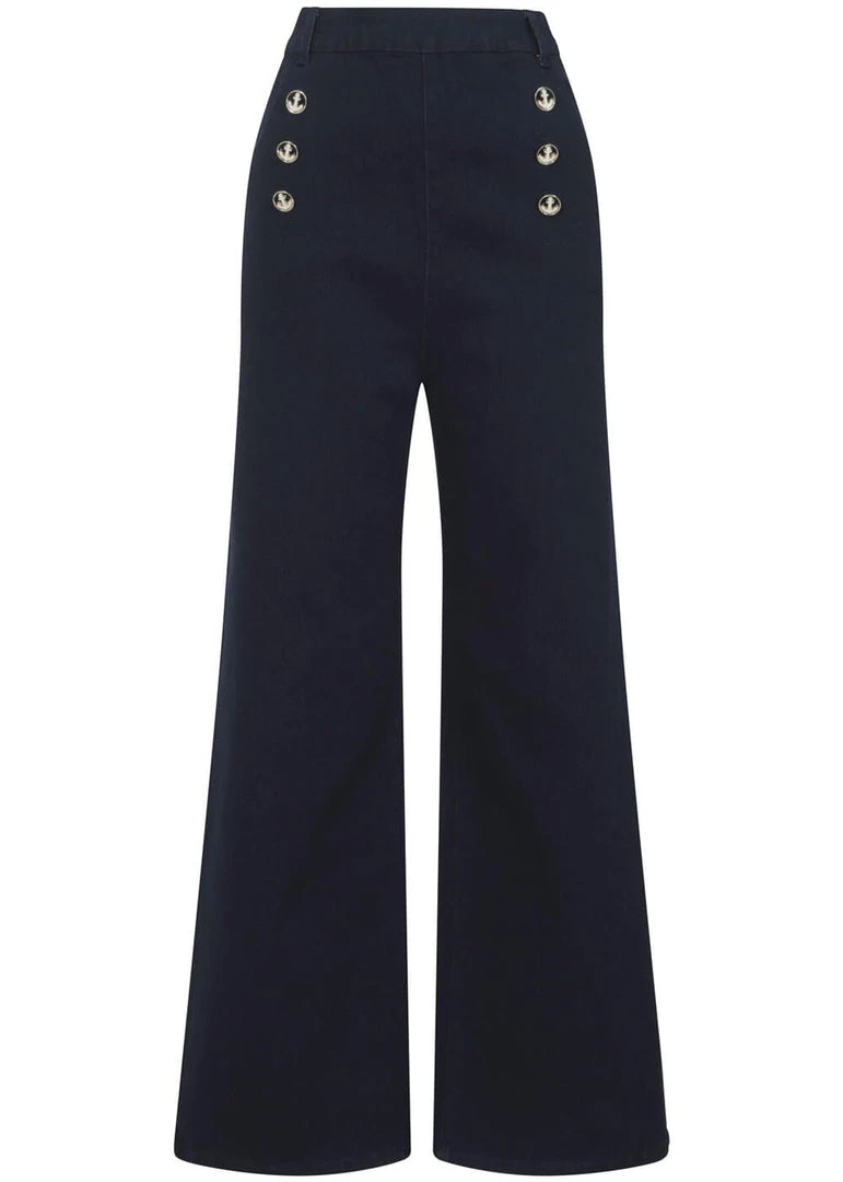 Collectif Taci Nautical 40's Jeans Navy Blue New In