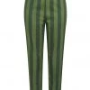 Collectif Thea Garden Stripes 60's Trousers Green New In