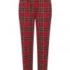 Collectif Thea Berry Check 60's Trousers Red New In