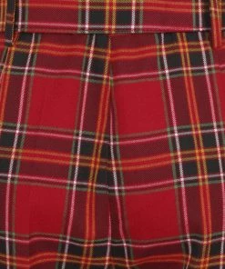 Collectif Thea Berry Check 60's Trousers Red New In