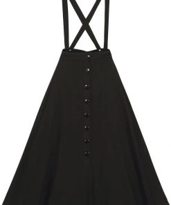 Collectif Morgan Midi 60's Swing Skirt Black