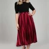 Collectif Reyna Midnight Stripe 60's Swing Skirt Wine