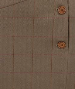 Collectif Sloan Herringbone 40's Pencil Skirt Brown New In