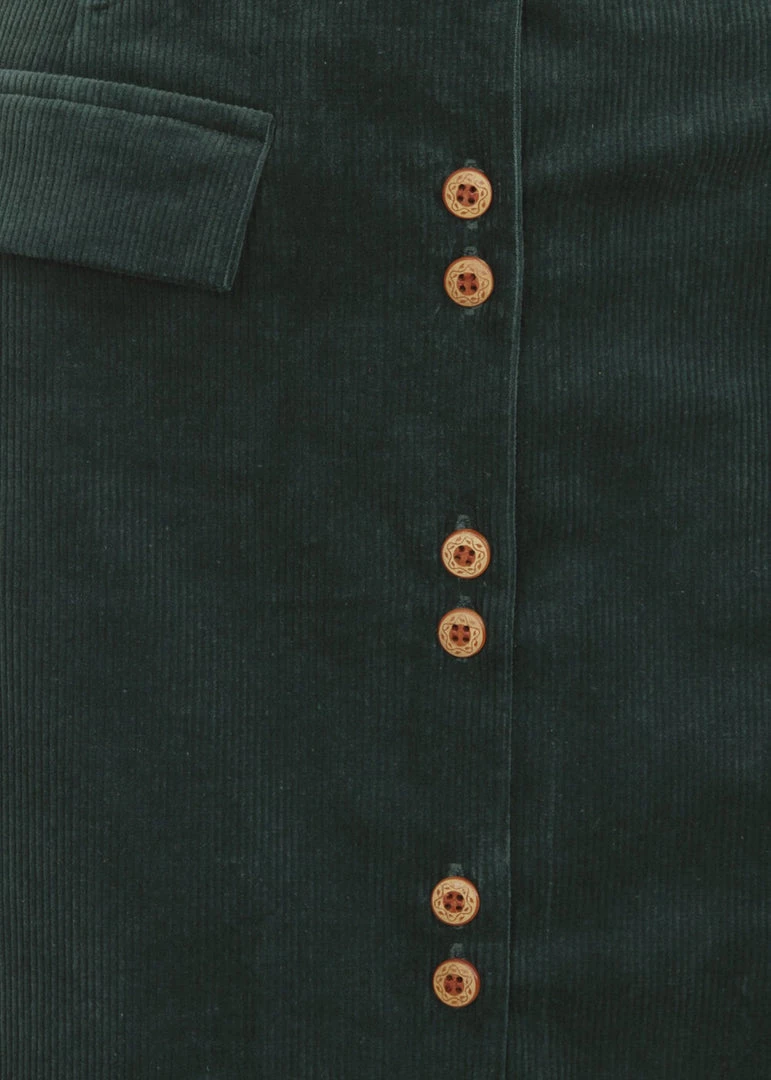 New In Collectif Hailey Corduroy 70's Pencil Skirt Green