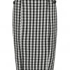 New In Collectif Lorrina Gingham 60's Pencil Skirt Black White