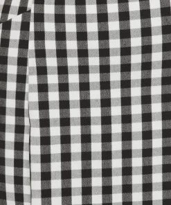 New In Collectif Lorrina Gingham 60's Pencil Skirt Black White