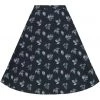 Collectif Mattie Fall Leaves 50's Swing Skirt Blue