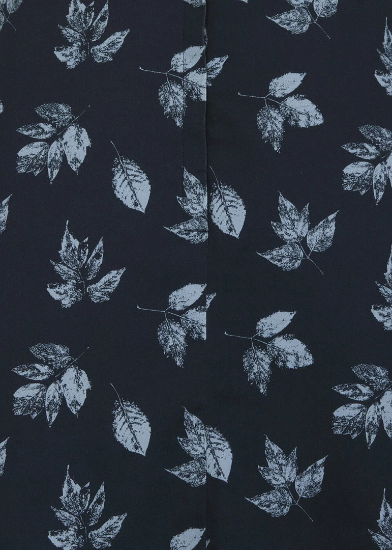 Collectif Mattie Fall Leaves 50's Swing Skirt Blue