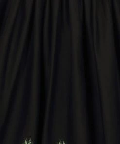 Collectif Jasmine Festive Floral 50's Swing Skirt Black New In