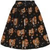 New In Collectif Jasmine Hocus Pocus 50's Swing Skirt Black