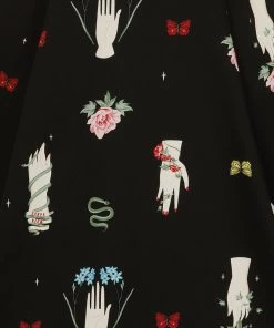 New In Collectif Matilde Carpe Diem 50's Swing Skirt Black