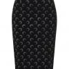 Collectif Polly Glitter Moon Velvet 50's Pencil Skirt Black