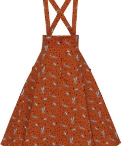 Collectif Alexa Hoot Hoot Owl 50's Swing Skirt Orange New In