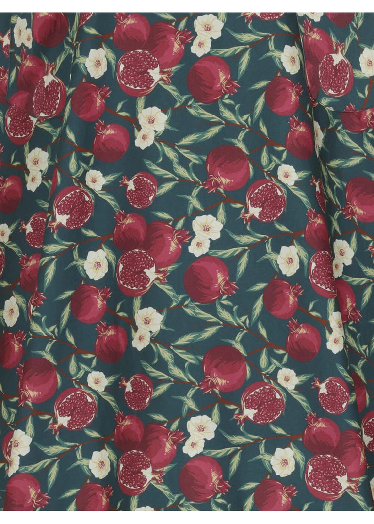 New In Collectif Silvia Pomegranata 50's Swing Skirt Teal