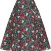 New In Collectif Silvia Pomegranata 50's Swing Skirt Teal