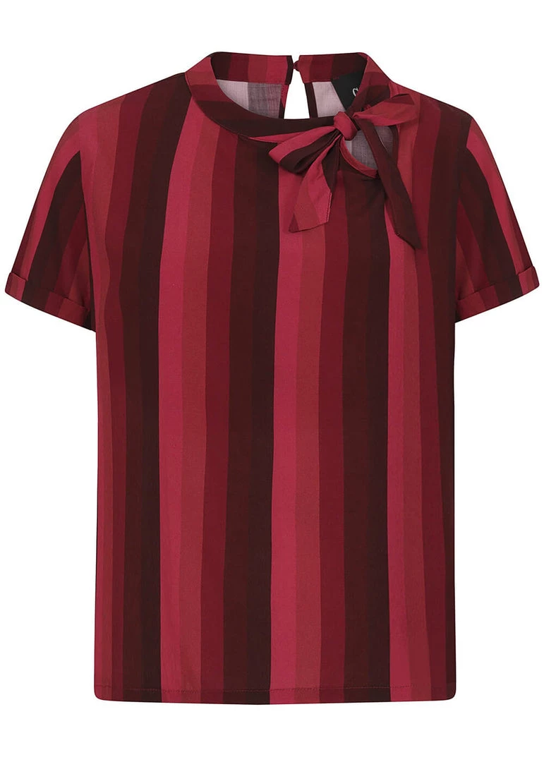 Collectif Nicola Midnight Stripe 60's Top Wine