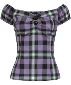 New In Collectif Dolores Hocus Pocus 50's Top Lilac