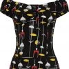 New In Collectif Dolores Atomic 50's Top Black