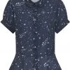 Collectif Mary Grace Zodiac Constellation 40's Blouse Blue New In