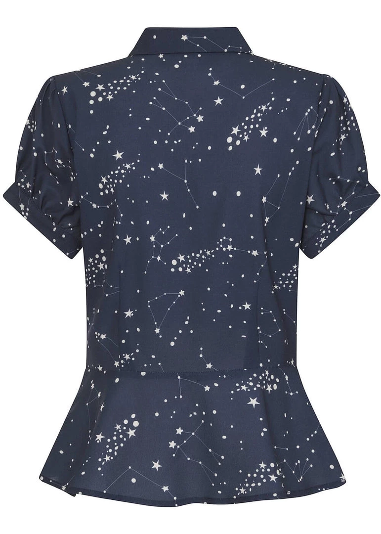 Collectif Mary Grace Zodiac Constellation 40's Blouse Blue New In