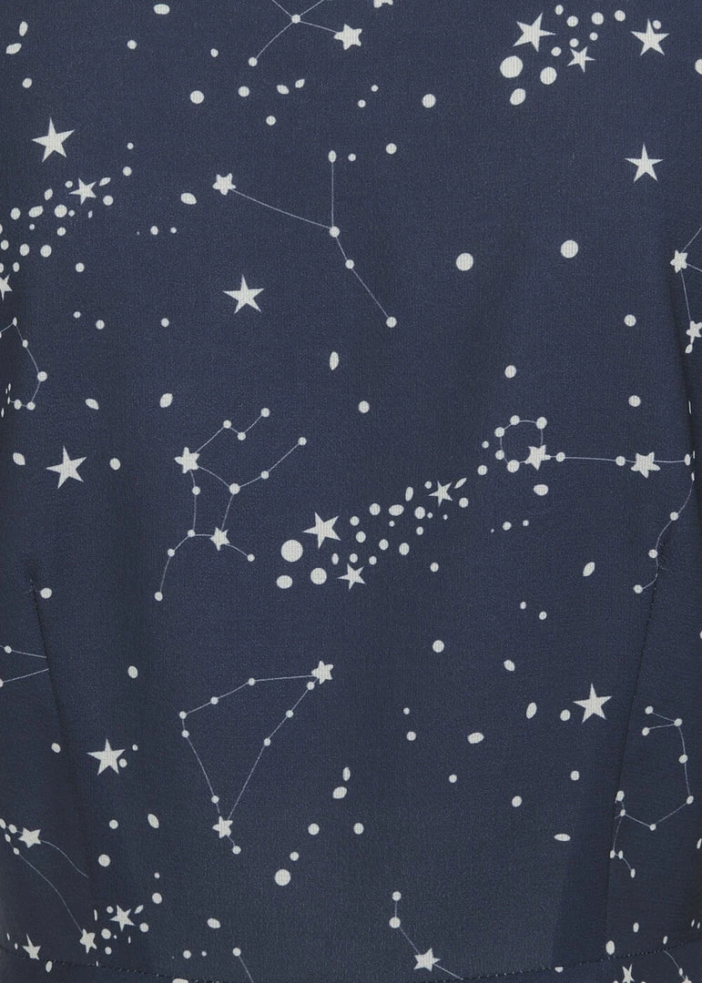 Collectif Mary Grace Zodiac Constellation 40's Blouse Blue New In