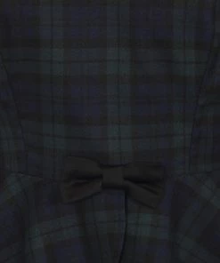 Collectif Quinn Blackwatch 50's Check Peplum Top Multi