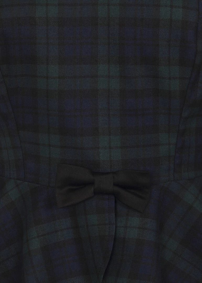 Collectif Quinn Blackwatch 50's Check Peplum Top Multi