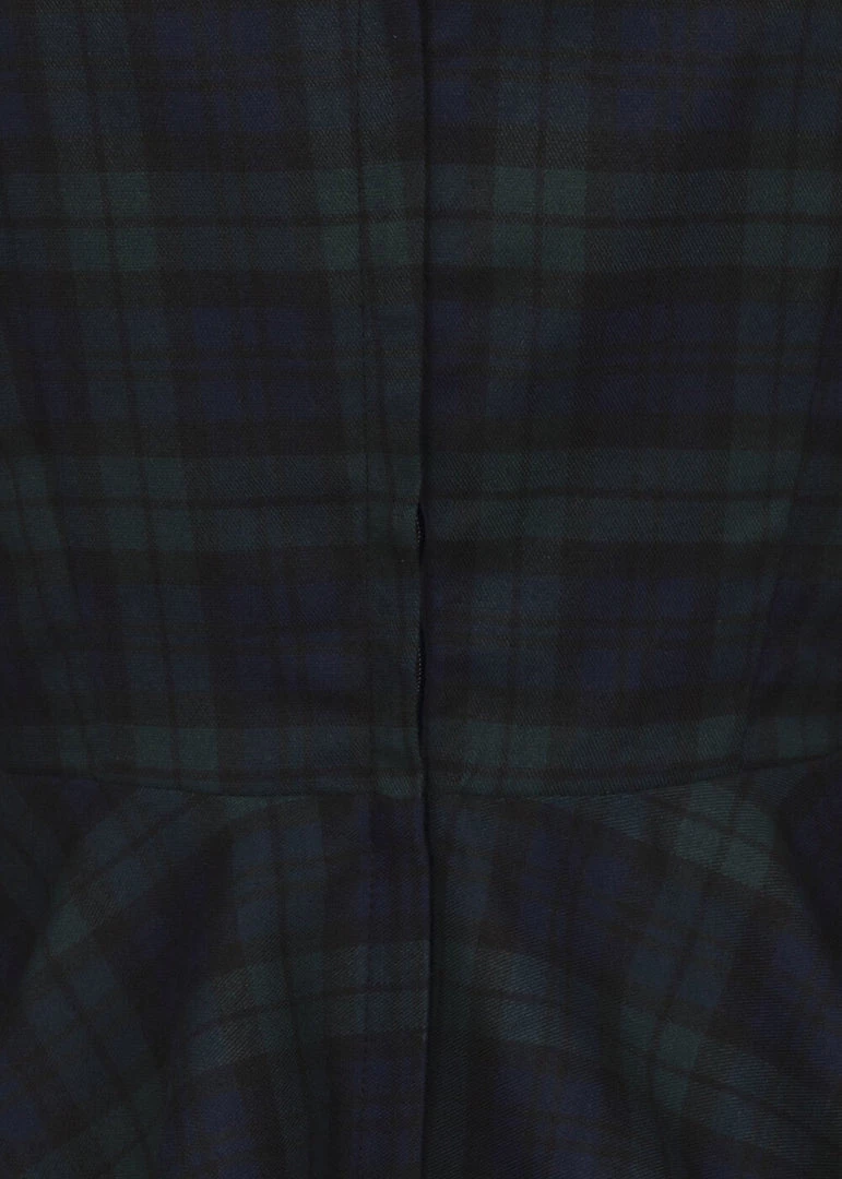 Collectif Quinn Blackwatch 50's Check Peplum Top Multi