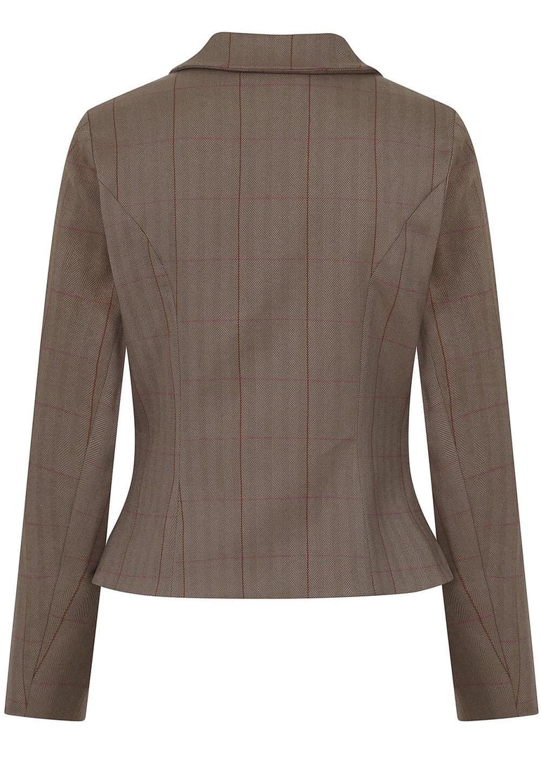 New In Collectif Lea Herringbone 40's Riding Jacket Brown