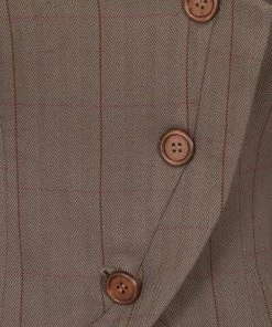 New In Collectif Lea Herringbone 40's Riding Jacket Brown