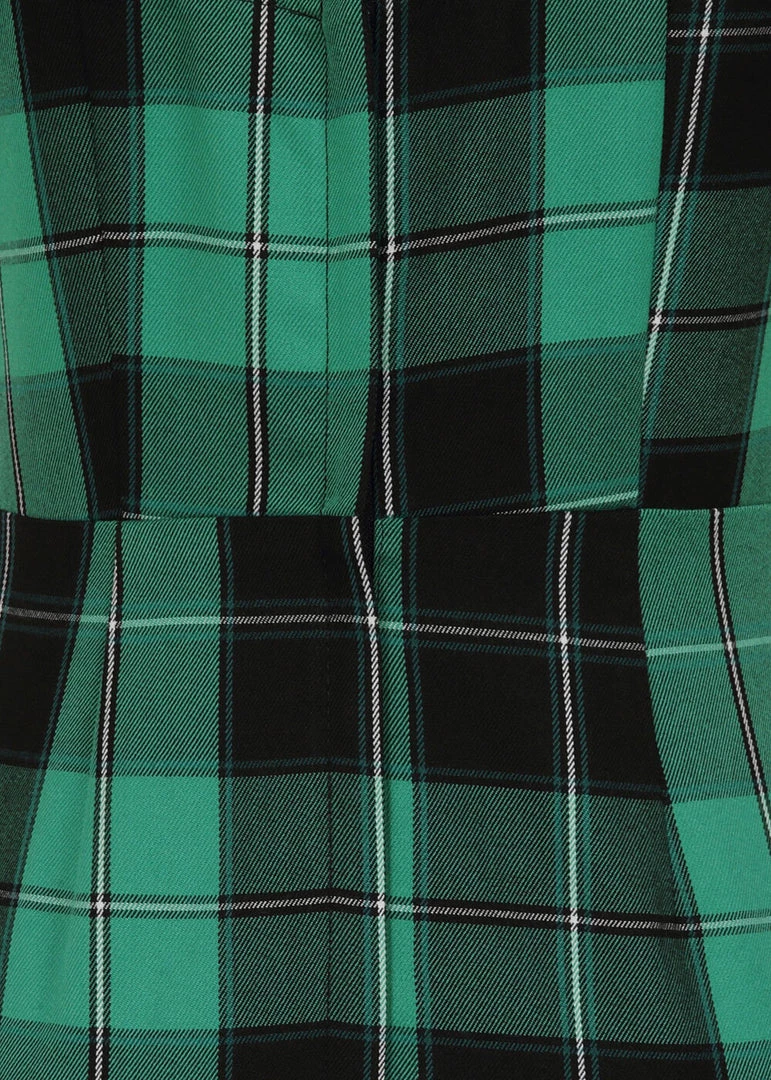 New In Collectif Mac Foliage Check 40's Pencil Dress Multi