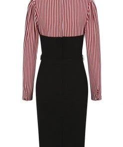 New In Collectif Zelda Striped 60's Pencil Black White Red