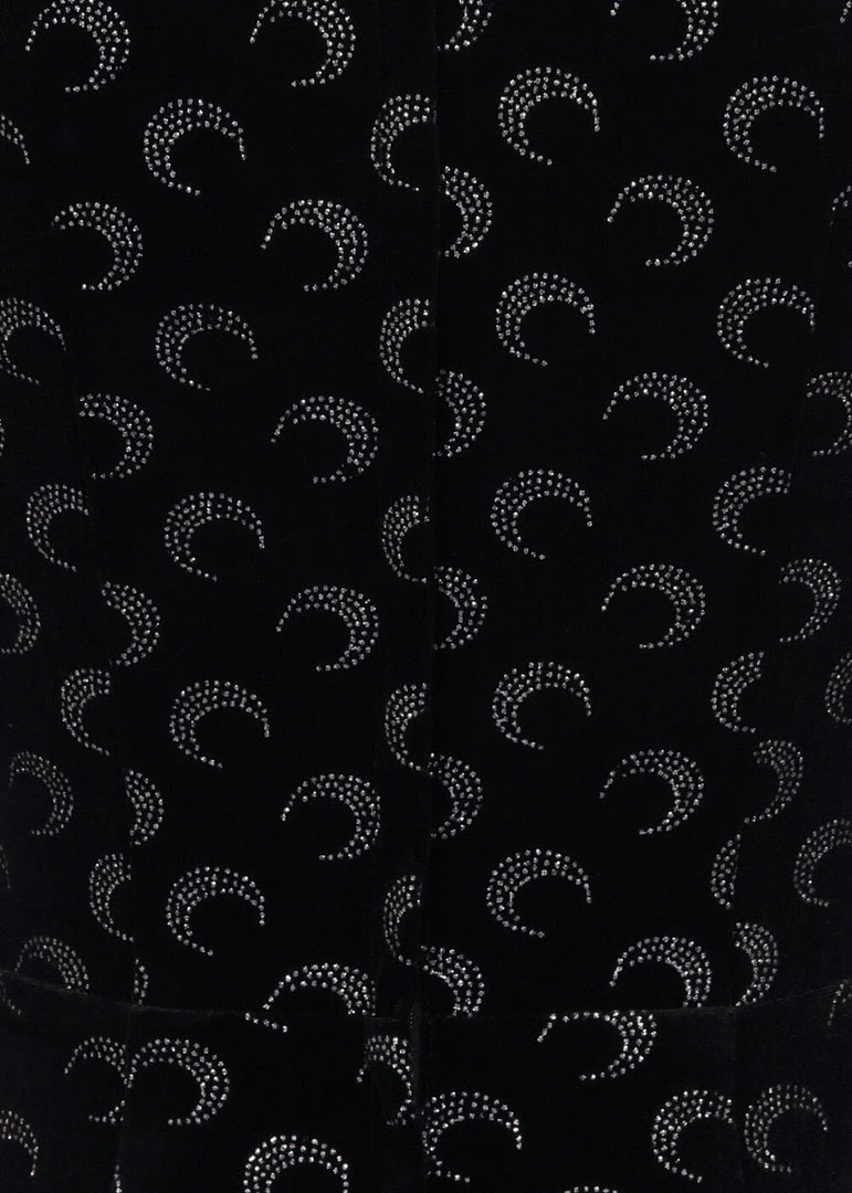 Collectif Vanessa Glitter Moon Velvet 50's Pencil Dress Black