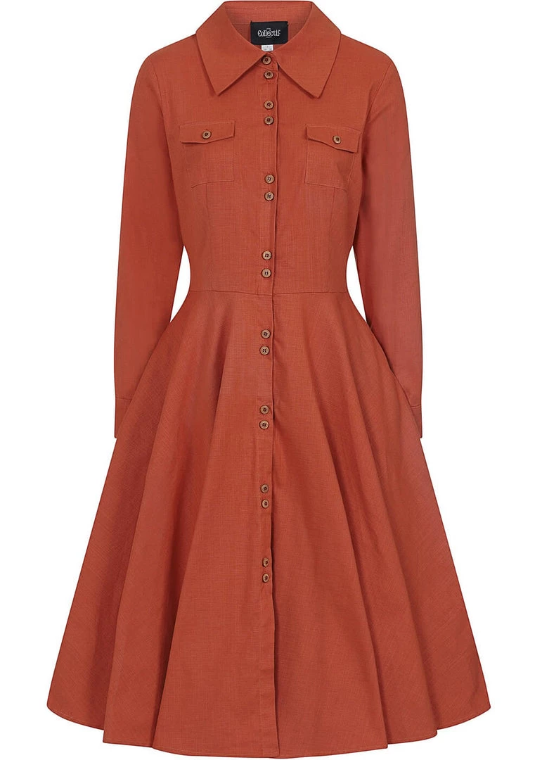 Collectif Hailey 60's Dress Orange