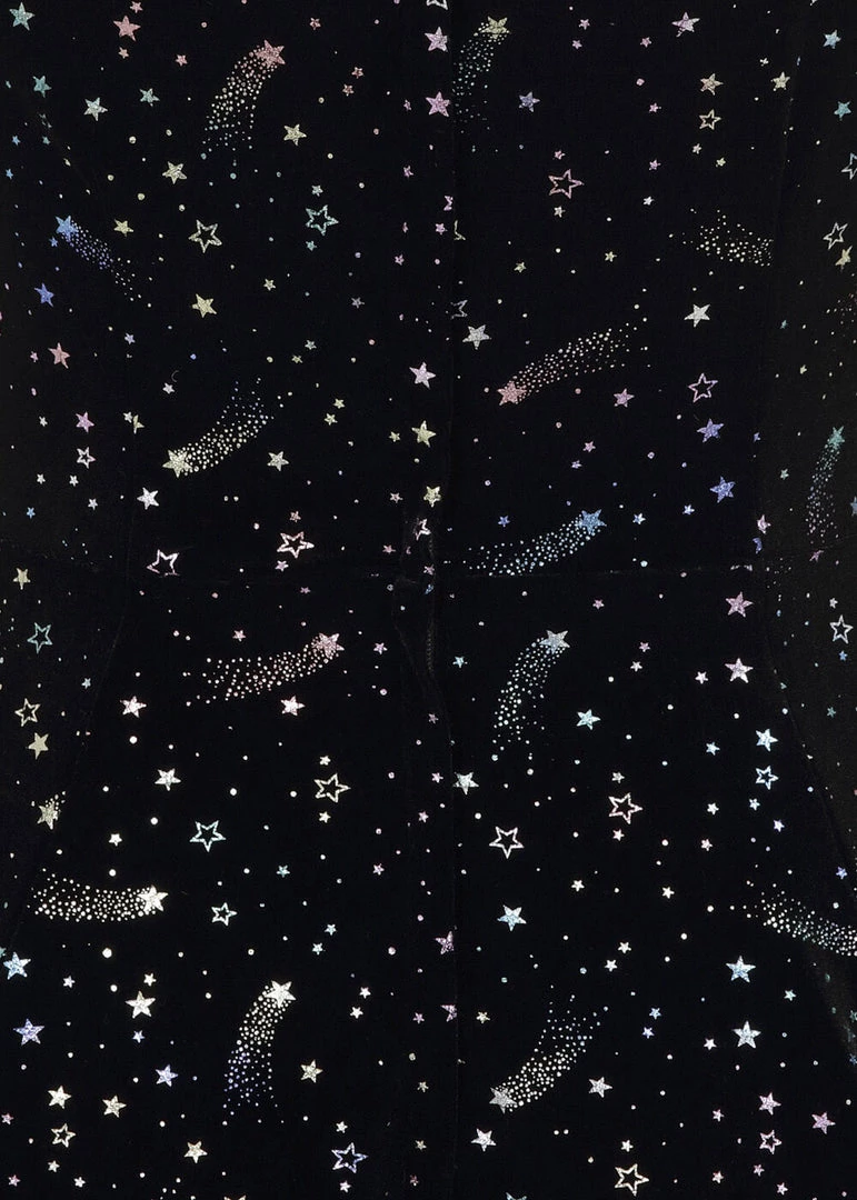 New In Collectif Dolores Starburst Velvet 50's Swing Dress Black