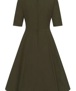 Collectif Barker 40's Swing Dress Green
