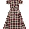 New In Collectif Caterina McKenzie Check 50's Swing Dress Multi