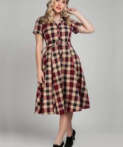 New In Collectif Caterina McKenzie Check 50's Swing Dress Multi