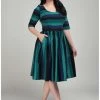 New In Collectif Amber Lea Twilight Stripe 50's Swing Dress