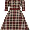 Collectif Linette McKenzie Check 40's Swing Dress Multi