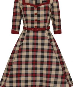 Collectif Linette McKenzie Check 40's Swing Dress Multi