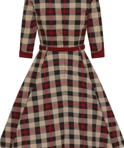 Collectif Linette McKenzie Check 40's Swing Dress Multi