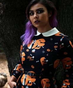 Collectif Marika Hocus Pocus 40's Swing Dress Black New In