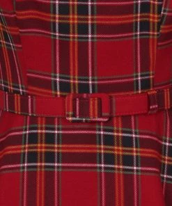 Collectif Suzanne Berry Check 50's Swing Dress Red