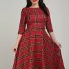 Collectif Suzanne Berry Check 50's Swing Dress Red