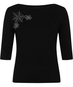 New In Collectif Vana Spider 40's Jumper Black