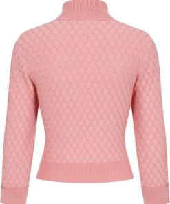 Collectif Rai Knitted 60's Jumper Pink New In