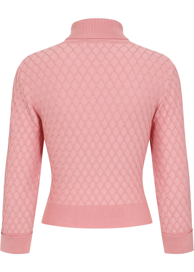 Collectif Rai Knitted 60's Jumper Pink New In