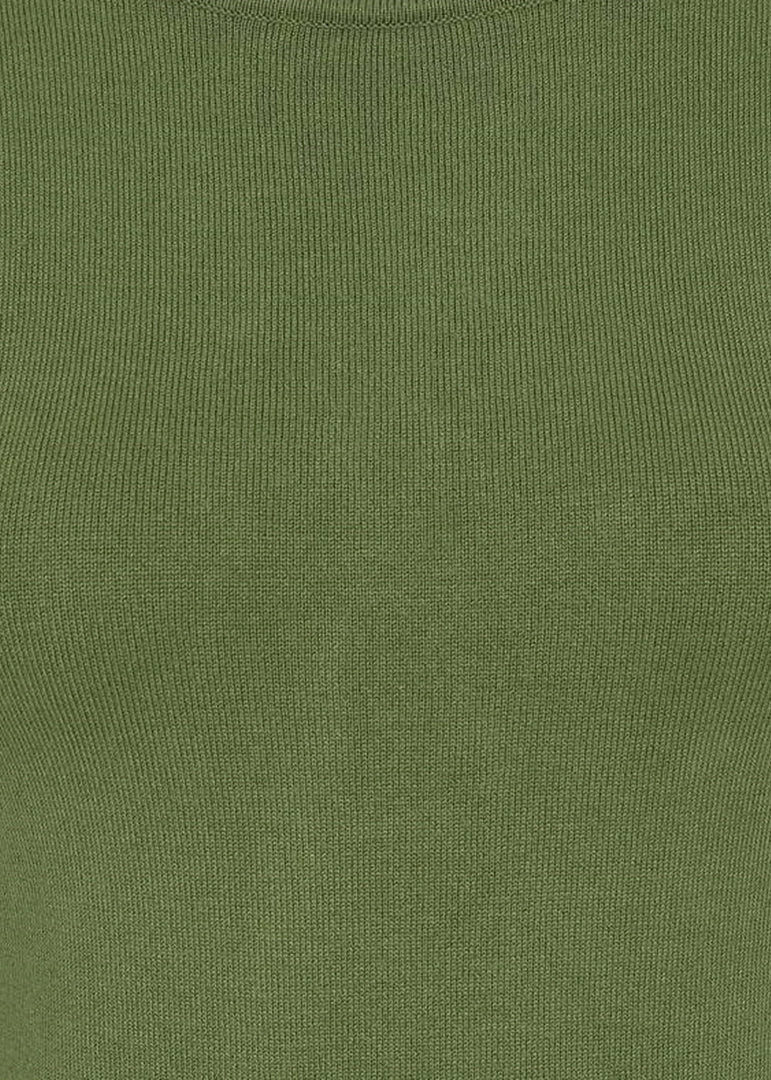 Collectif Chrissie Knitted 50's Top Moss Green New In