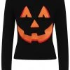 Collectif Machi Pumpkin Face 50's Jumper Black